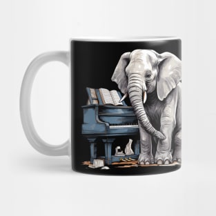 Elephant playing piano Mug